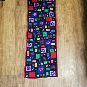 Echo Vintage Floral Patterned Black Silk Scarf